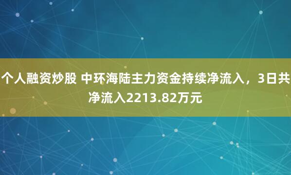 个人融资炒股 中环海陆主力资金持续净流入，3日共净流入2213.82万元