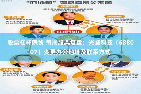 股票杠杆赚钱 每周股票复盘：光峰科技（688007）变更办公地址及联系方式