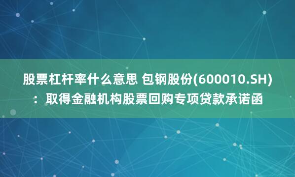 股票杠杆率什么意思 包钢股份(600010.SH)：取得金融机构股票回购专项贷款承诺函