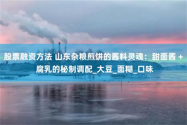 股票融资方法 山东杂粮煎饼的酱料灵魂：甜面酱 + 腐乳的秘制调配_大豆_面糊_口味