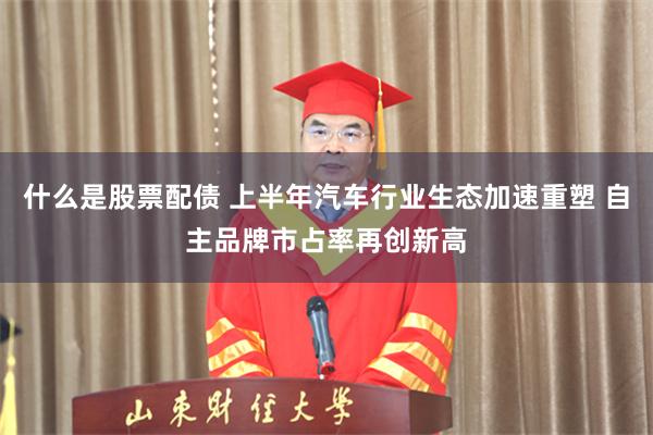 什么是股票配债 上半年汽车行业生态加速重塑 自主品牌市占率再创新高